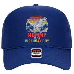 Mommy Dinosaur Birthday Mom Matching Family High Crown Mesh Back Trucker Hat