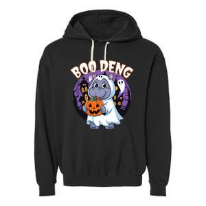 Moo Deng Baby Hippo Boo Deng Long For Halloween Moo Deng Garment-Dyed Fleece Hoodie