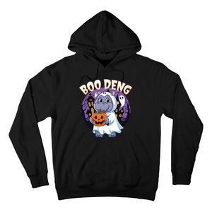 Moo Deng Baby Hippo Boo Deng Long For Halloween Moo Deng Hoodie