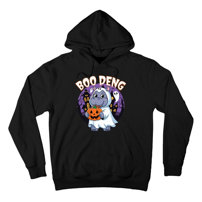 Moo Deng Baby Hippo Boo Deng Long For Halloween Moo Deng Hoodie