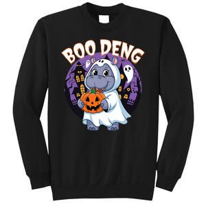 Moo Deng Baby Hippo Boo Deng Long For Halloween Moo Deng Sweatshirt