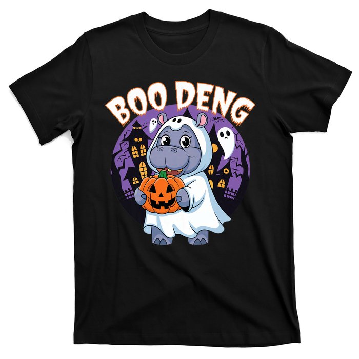 Moo Deng Baby Hippo Boo Deng Long For Halloween Moo Deng T-Shirt