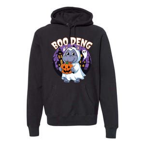 Moo Deng Baby Hippo Boo Deng Long For Halloween Moo Deng Premium Hoodie