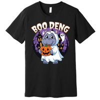 Moo Deng Baby Hippo Boo Deng Long For Halloween Moo Deng Premium T-Shirt