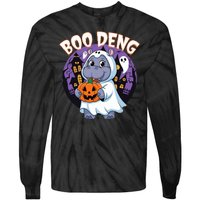 Moo Deng Baby Hippo Boo Deng Long For Halloween Moo Deng Tie-Dye Long Sleeve Shirt