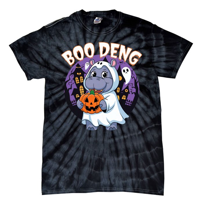 Moo Deng Baby Hippo Boo Deng Long For Halloween Moo Deng Tie-Dye T-Shirt