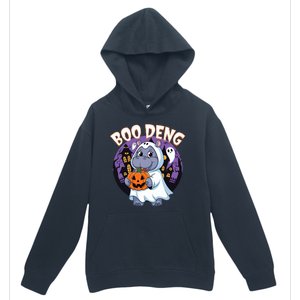 Moo Deng Baby Hippo Boo Deng Long For Halloween Moo Deng Urban Pullover Hoodie