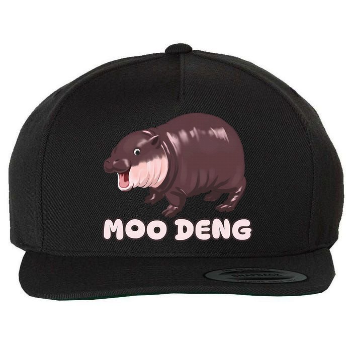 Moo Deng Bouncy Pig The Cute Baby Wool Snapback Cap