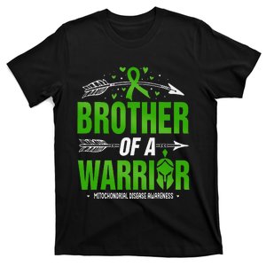 Mitochondrial Disease Brother Of A Warrior Green Ribbon T-Shirt