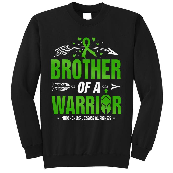 Mitochondrial Disease Brother Of A Warrior Green Ribbon Tall Sweatshirt