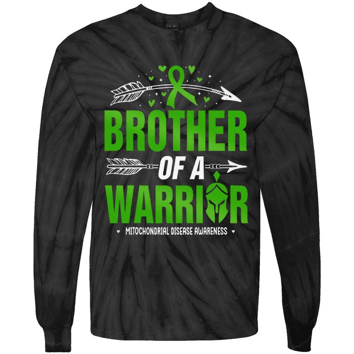 Mitochondrial Disease Brother Of A Warrior Green Ribbon Tie-Dye Long Sleeve Shirt