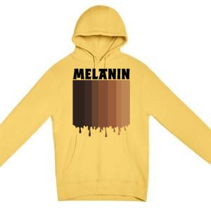 Melanin Drippin Black Pride African American Black History Funny Gift Premium Pullover Hoodie