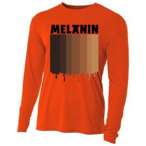 Melanin Drippin Black Pride African American Black History Funny Gift Cooling Performance Long Sleeve Crew