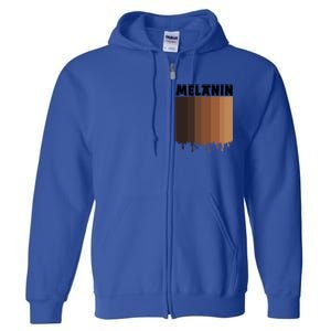 Melanin Drippin Black Pride African American Black History Funny Gift Full Zip Hoodie