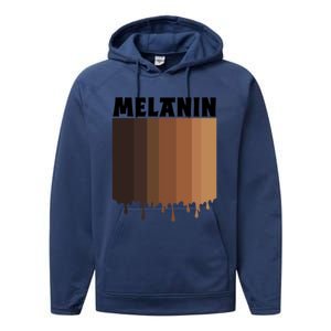 Melanin Drippin Black Pride African American Black History Funny Gift Performance Fleece Hoodie