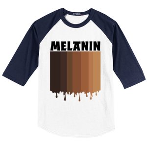 Melanin Drippin Black Pride African American Black History Funny Gift Baseball Sleeve Shirt