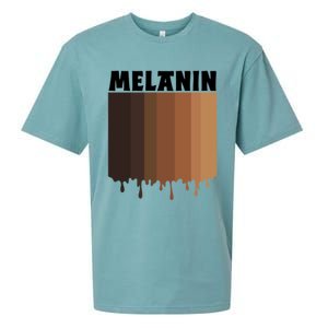 Melanin Drippin Black Pride African American Black History Funny Gift Sueded Cloud Jersey T-Shirt