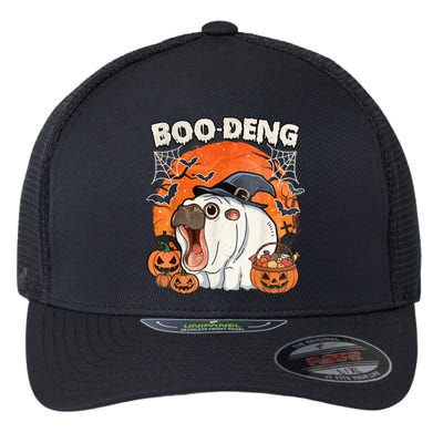 Moo Deng Cute Baby Pygmy Hippo Bouncy Pig In Thai Halloween Flexfit Unipanel Trucker Cap