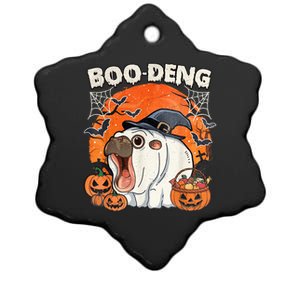 Moo Deng Cute Baby Pygmy Hippo Bouncy Pig In Thai Halloween Ceramic Star Ornament