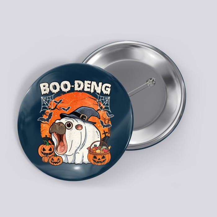 Moo Deng Cute Baby Pygmy Hippo Bouncy Pig In Thai Halloween Button