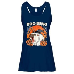 Moo Deng Cute Baby Pygmy Hippo Bouncy Pig In Thai Halloween Ladies Essential Flowy Tank