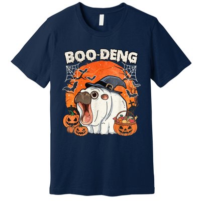 Moo Deng Cute Baby Pygmy Hippo Bouncy Pig In Thai Halloween Premium T-Shirt