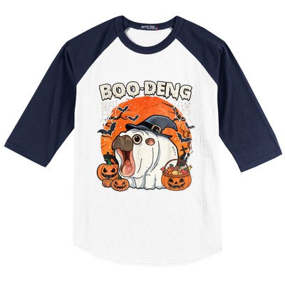 Moo Deng Cute Baby Pygmy Hippo Bouncy Pig In Thai Halloween Baseball Sleeve Shirt