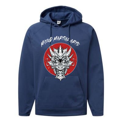 Mma Dragon Cage Fighter Free Fighting Mixed Martial Arts Gift Performance Fleece Hoodie