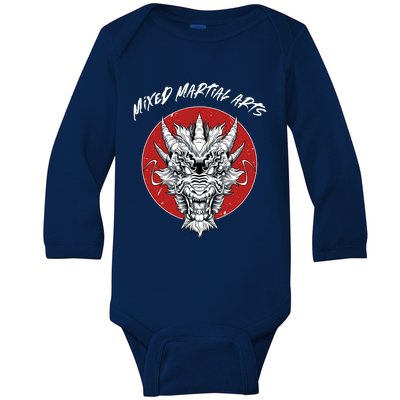 Mma Dragon Cage Fighter Free Fighting Mixed Martial Arts Gift Baby Long Sleeve Bodysuit