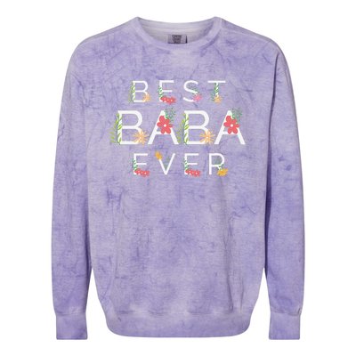 Mothers Day Cute Gift Floral Best Baba Ever Colorblast Crewneck Sweatshirt