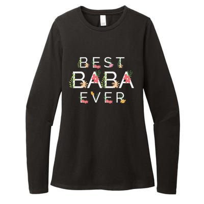 Mothers Day Cute Gift Floral Best Baba Ever Womens CVC Long Sleeve Shirt