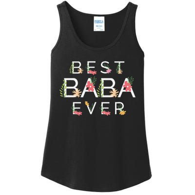 Mothers Day Cute Gift Floral Best Baba Ever Ladies Essential Tank