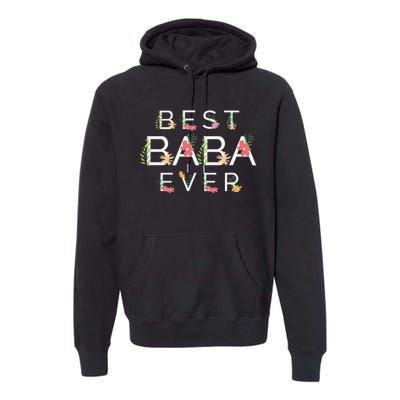 Mothers Day Cute Gift Floral Best Baba Ever Premium Hoodie