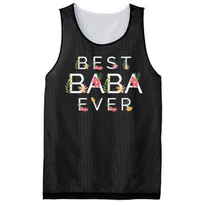 Mothers Day Cute Gift Floral Best Baba Ever Mesh Reversible Basketball Jersey Tank