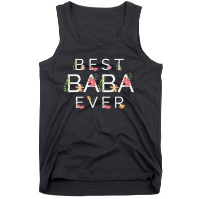 Mothers Day Cute Gift Floral Best Baba Ever Tank Top