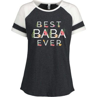 Mothers Day Cute Gift Floral Best Baba Ever Enza Ladies Jersey Colorblock Tee