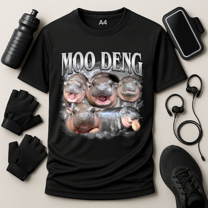 Moo Deng Cute Funny Hippo Performance Shirt