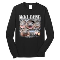 Moo Deng Cute Funny Hippo Long Sleeve Shirt