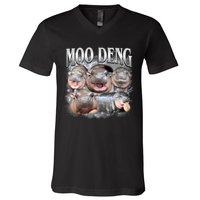 Moo Deng Cute Funny Hippo V-Neck T-Shirt