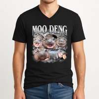 Moo Deng Cute Funny Hippo V-Neck T-Shirt