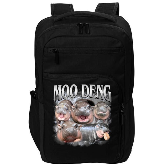 Moo Deng Cute Funny Hippo Impact Tech Backpack