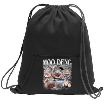 Moo Deng Cute Funny Hippo Sweatshirt Cinch Pack Bag