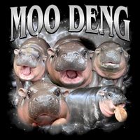 Moo Deng Cute Funny Hippo 7-Panel Snapback Hat