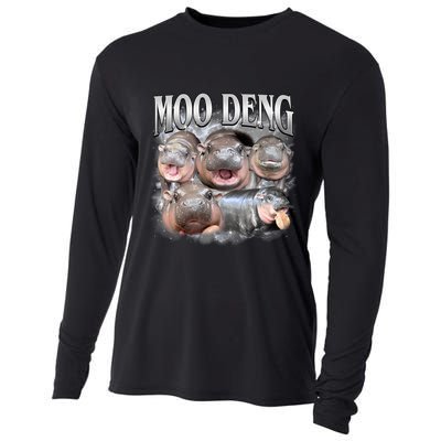 Moo Deng Cute Funny Hippo Cooling Performance Long Sleeve Crew
