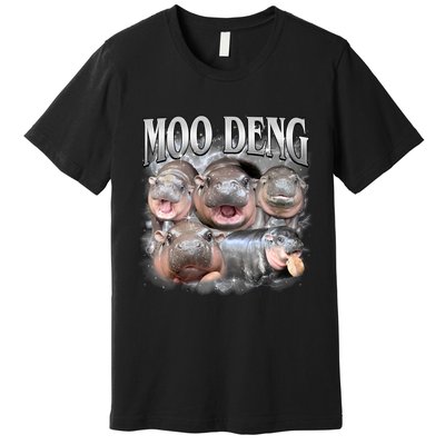 Moo Deng Cute Funny Hippo Premium T-Shirt