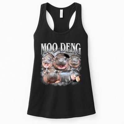 Moo Deng Cute Funny Hippo Womens Tank Top