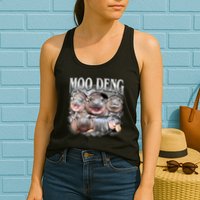 Moo Deng Cute Funny Hippo Womens Tank Top