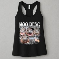 Moo Deng Cute Funny Hippo Womens Tank Top
