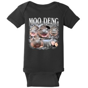 Moo Deng Cute Funny Hippo Baby Bodysuit