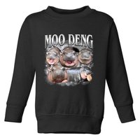 Moo Deng Cute Funny Hippo Toddler Sweatshirt